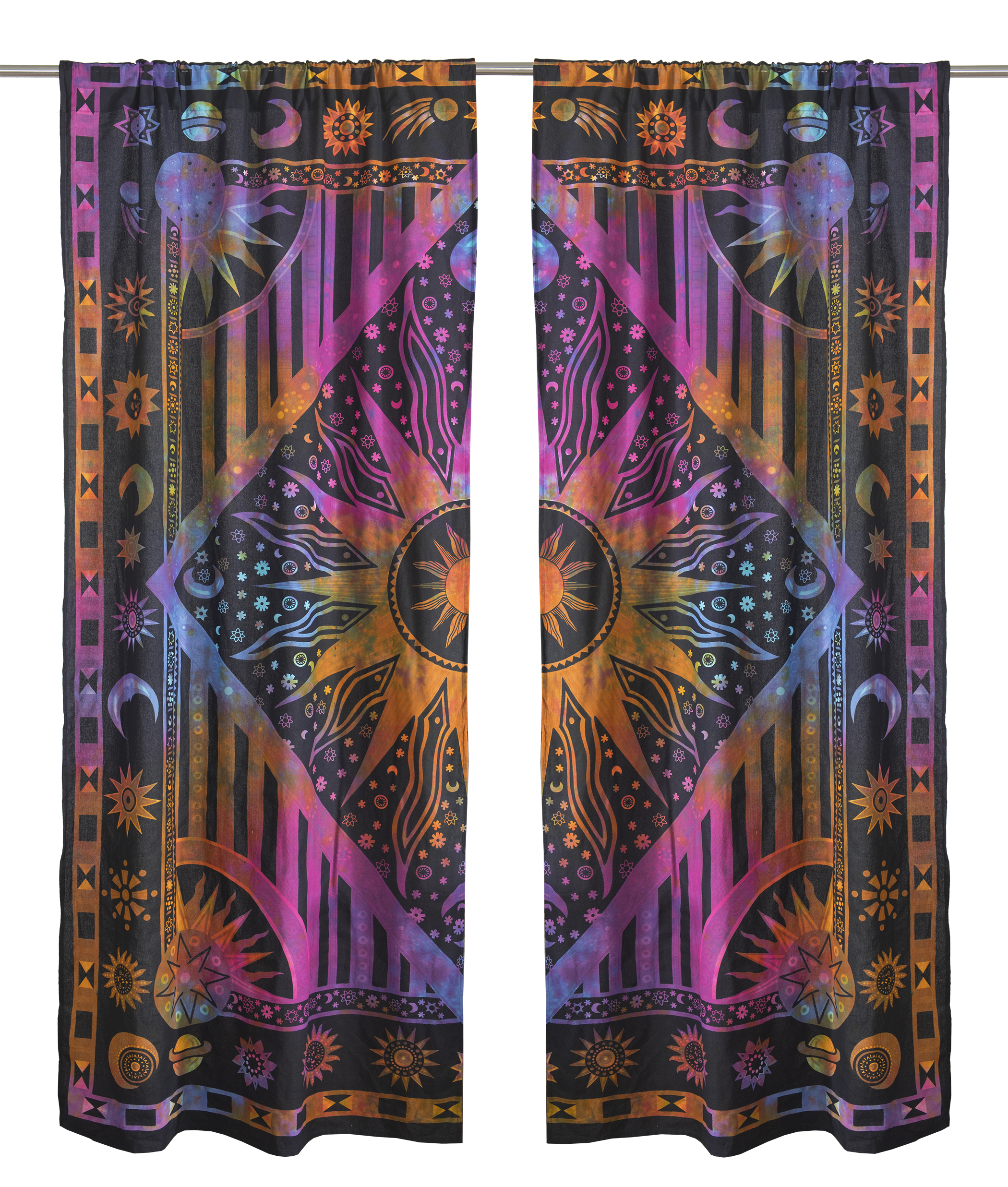 Indian Burning Sun curtain room styling