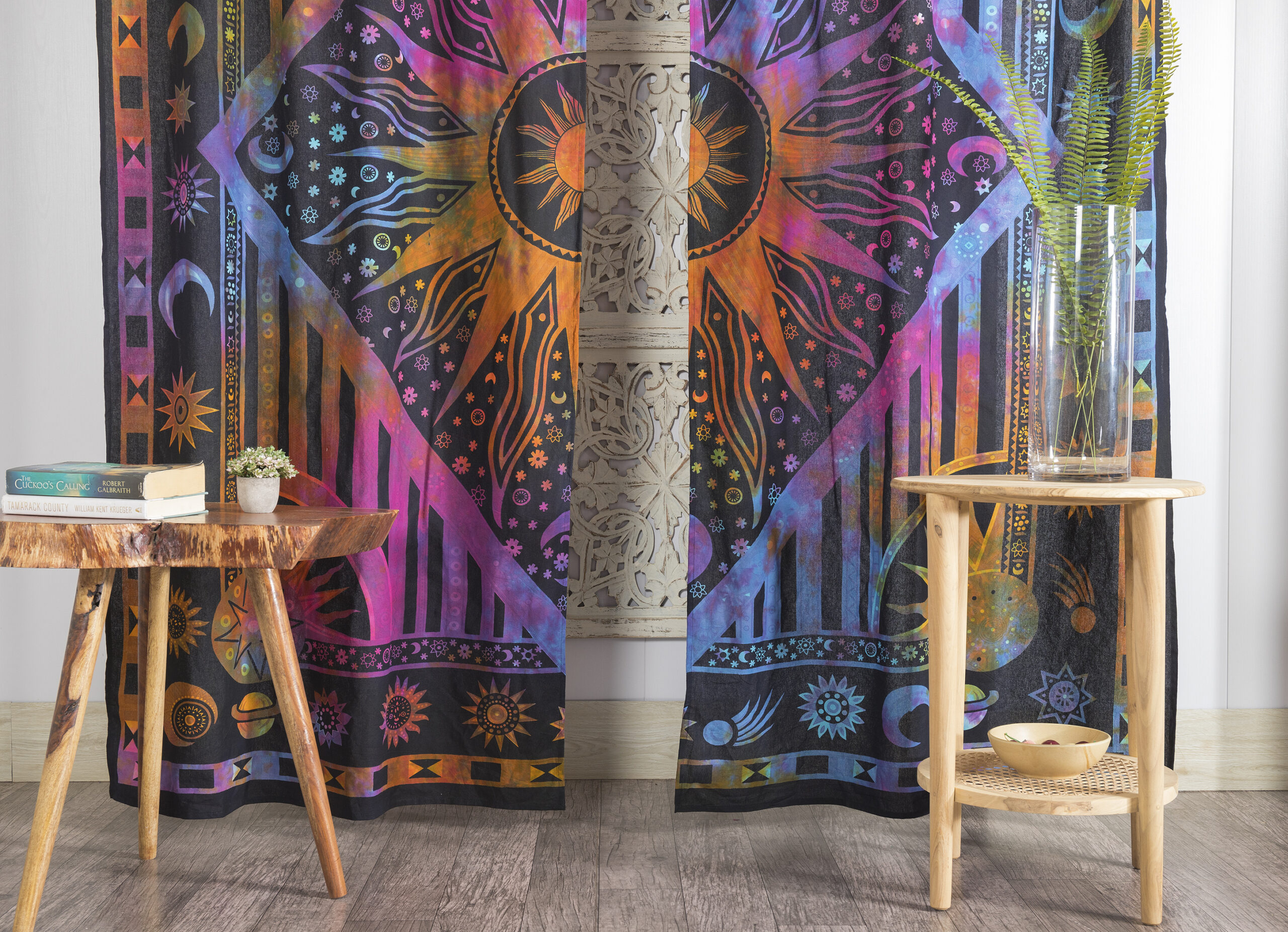 Indian Burning Sun curtain textile detail