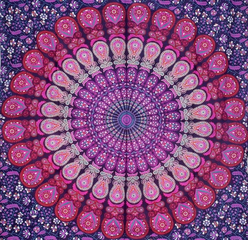 Purple wall tapestries