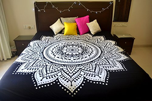 Black and White Mandala Tapestries Ombre Wall Hanging product image