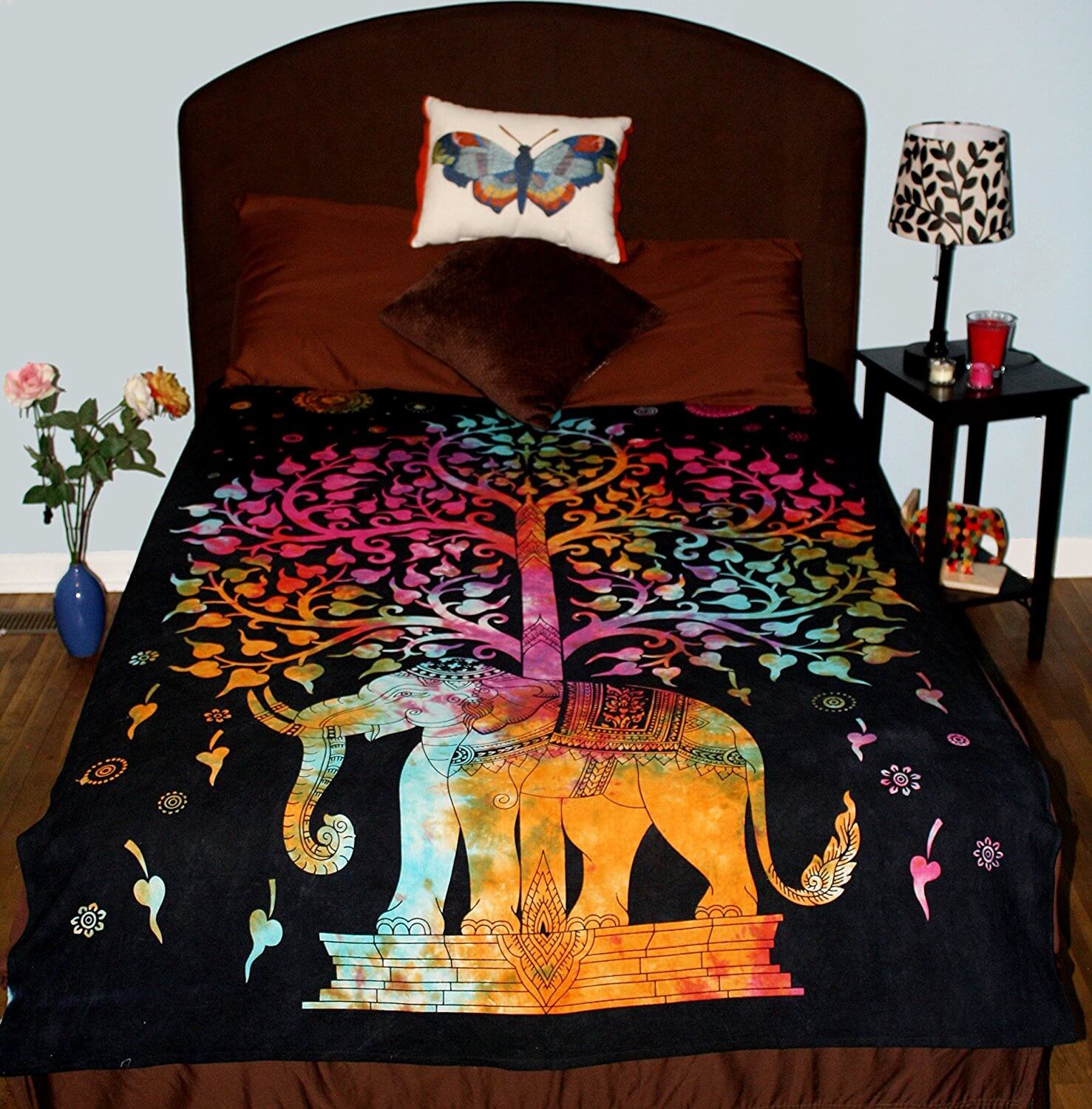 Elephant Tree Of Life Tie Dye Trippy Tapestries product image