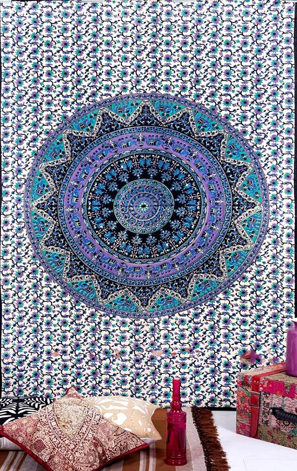 Purple Elephant Tapestries Indian Mandala Hippie Wall Hanging product image